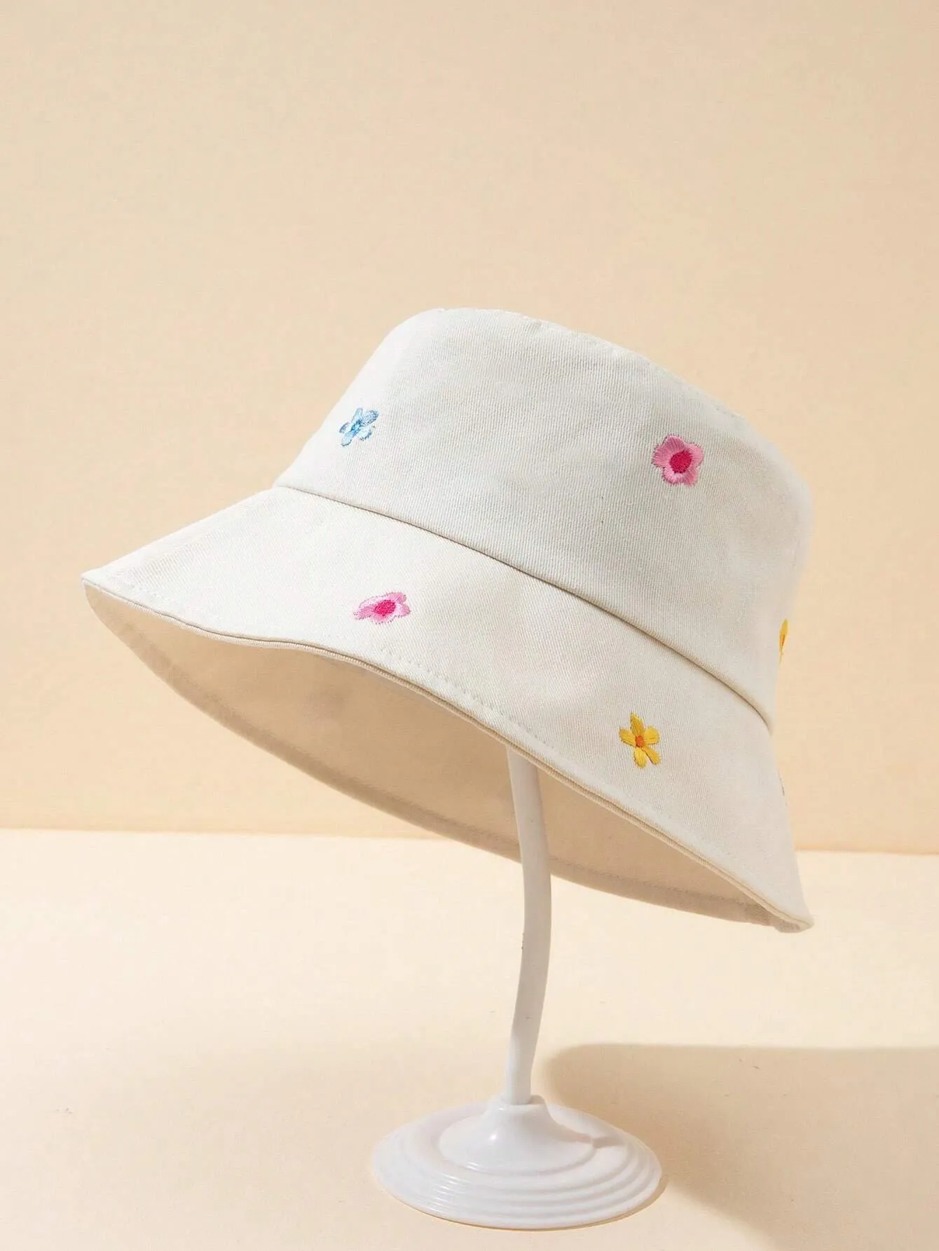 1pc Embroidered Colorful Floral Bucket Hat- FD ⚡