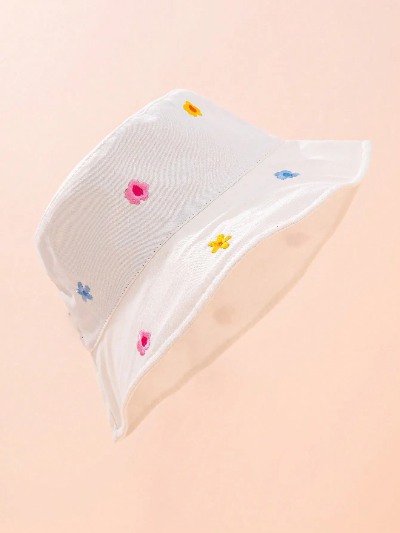 1pc Embroidered Colorful Floral Bucket Hat- FD ⚡