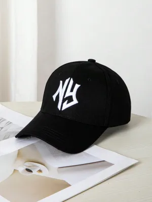 1pc Lettering Embroidered Baseball Caps - Black