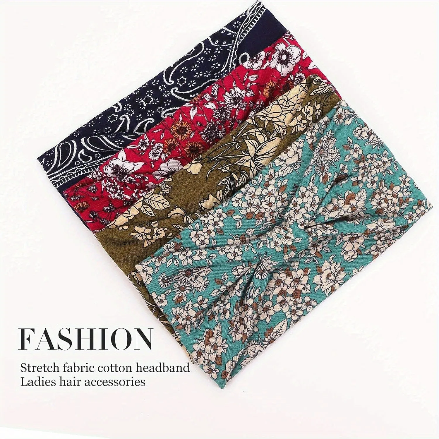 4PCS Anti Slip Wide Edge Headscarf