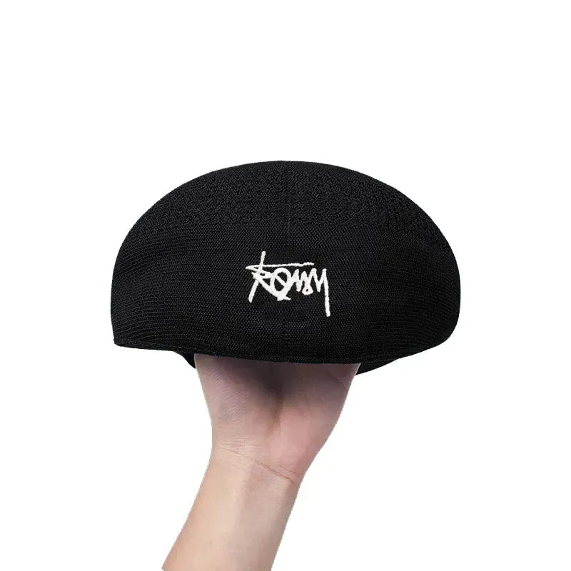 58-60cm Big Size Wool Beret Hat Women Men Summer Knitted Thin Breathable Mesh Berets Cap Autumn Winter Beanie Jackson Wang