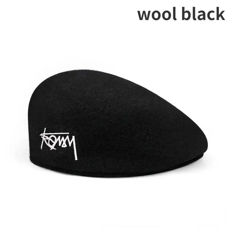 58-60cm Big Size Wool Beret Hat Women Men Summer Knitted Thin Breathable Mesh Berets Cap Autumn Winter Beanie Jackson Wang