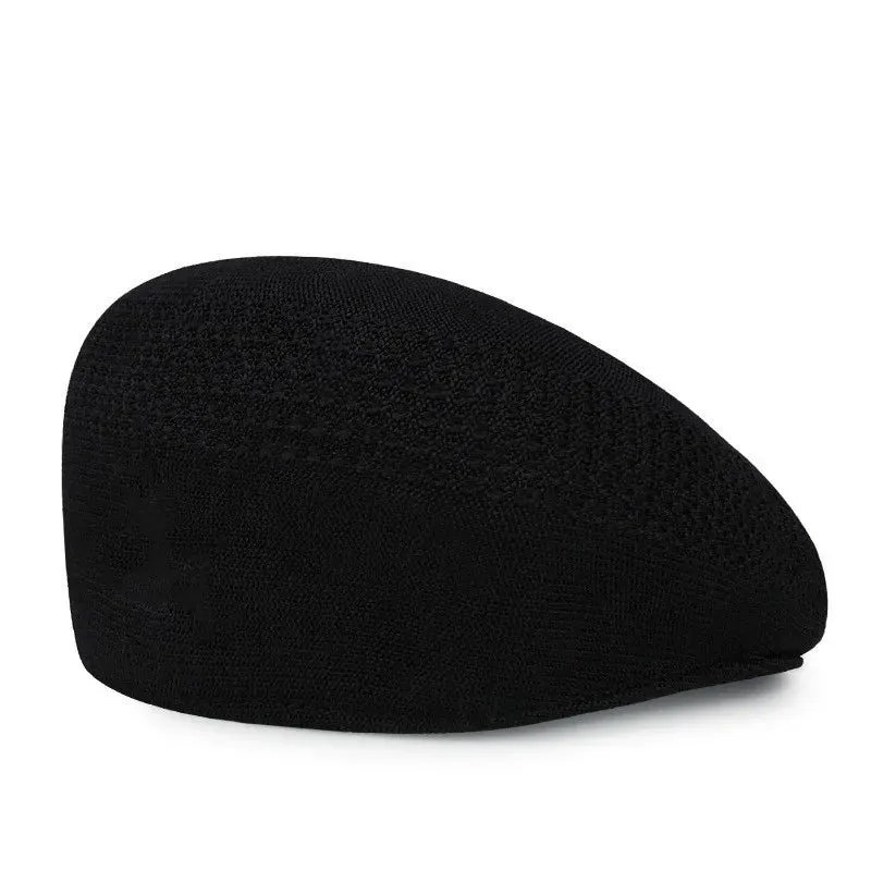 58-60cm Big Size Wool Beret Hat Women Men Summer Knitted Thin Breathable Mesh Berets Cap Autumn Winter Beanie Jackson Wang