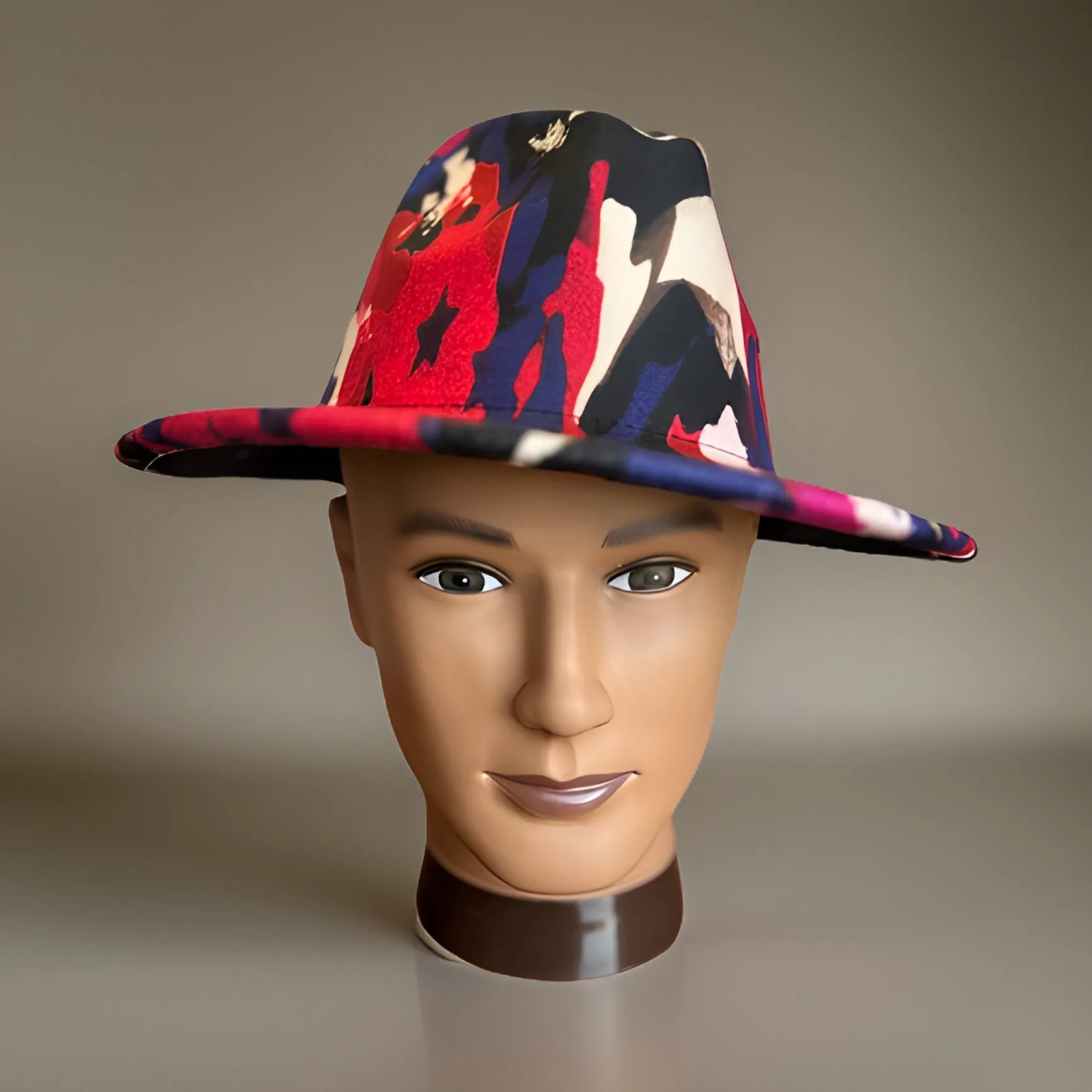 American Flag Design Wide Brim Felt Fedora Panama Hat