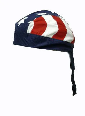 American Flag Patriotic Headwrap Doo Rag Stars and Stripes Durag Skull Cap Cotton Sporty Motorcycle Hat
