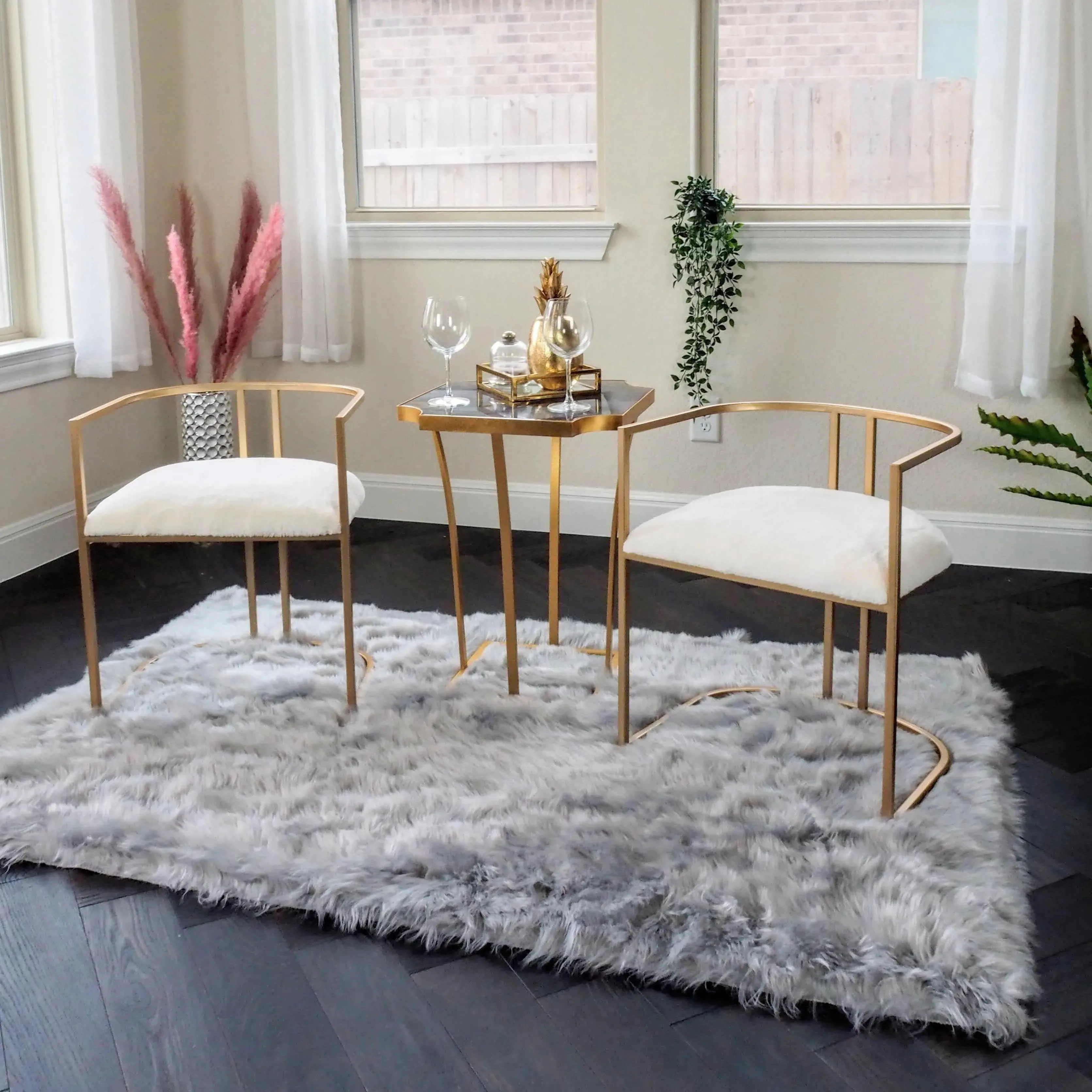 Artificial Wool Faux Fur Rug - 4' x 6'