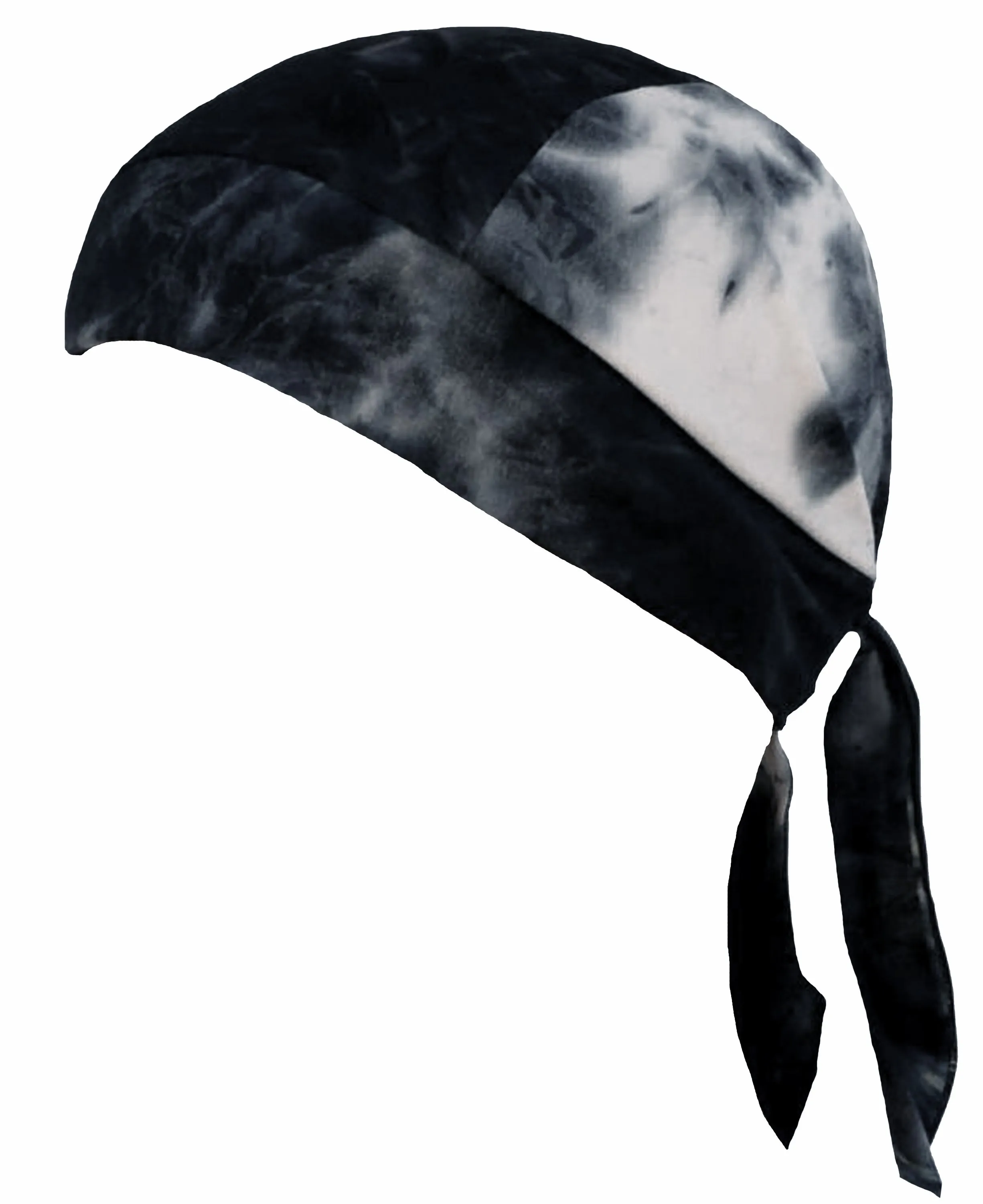 Black and White Tie Dye Doo Rag 1960s Tye Die Dorag Hippie Fun Woodstock with SWEATBAND