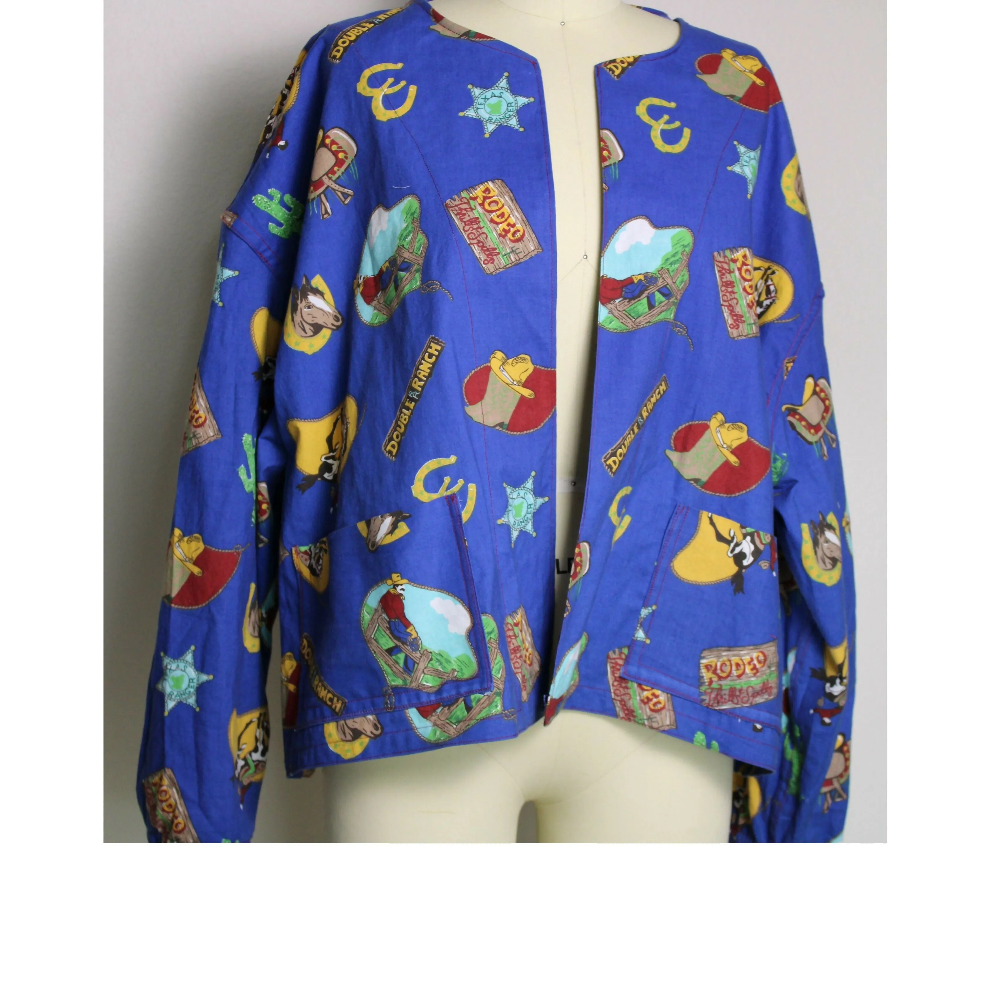 Blue Western Square Rodeo Jacket