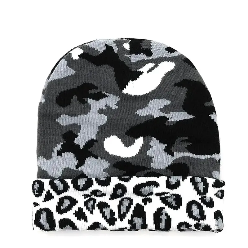 Bonnet fourré camouflage
