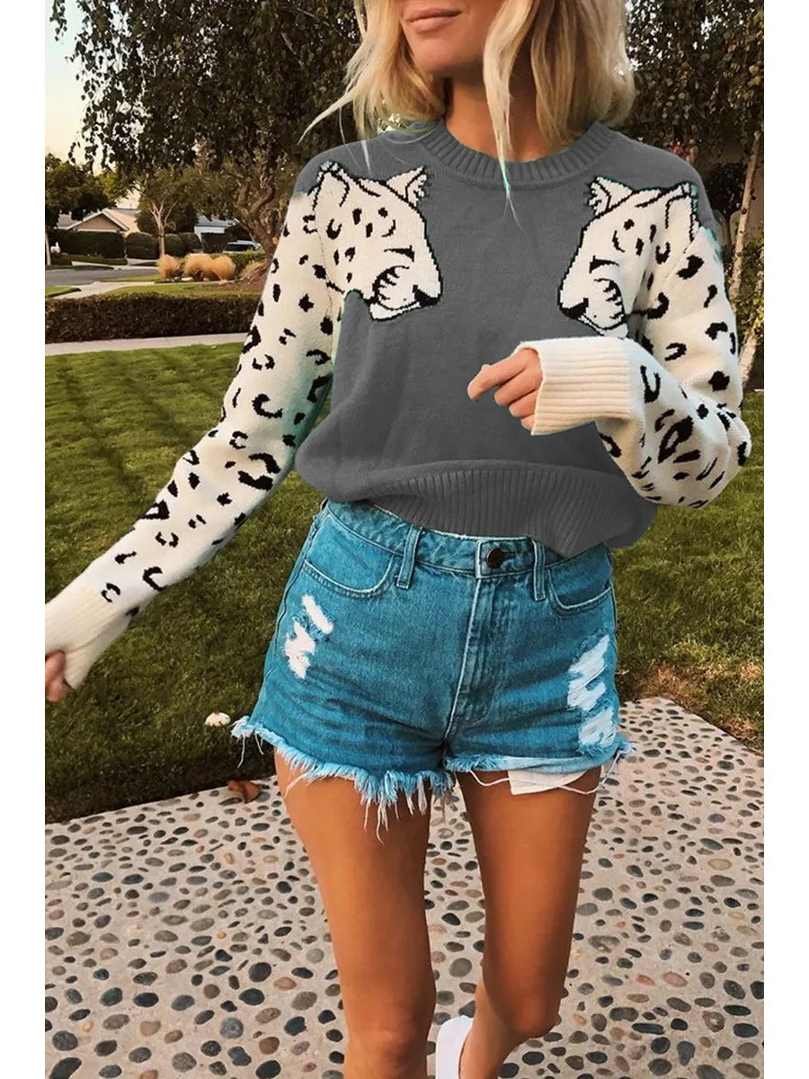 Casual Animal Print Sweater (6 Colors)
