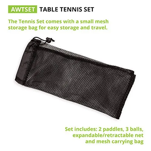 Champion Sports Anywhere Table Tennis: Ping Pong Paddles, Balls, and Portable Net & Post Set to Go Version