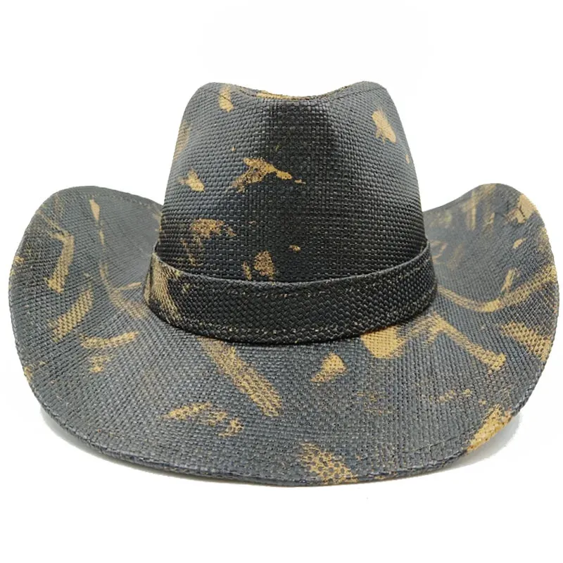 Chapéu de cowboy engrossado de palha vintage
