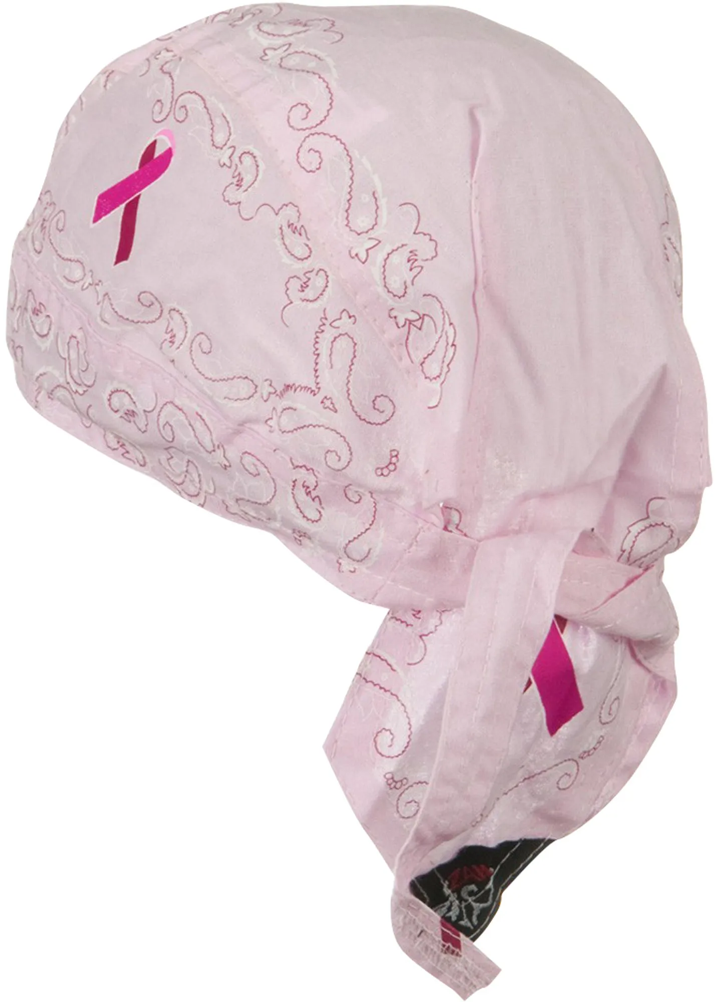 CLEARANCE Pink Ribbon Paisley Head Wrap Breast Cancer Awareness Womens Doo Rag Durag Skull Cap Cotton Sporty Motorcycle Hat