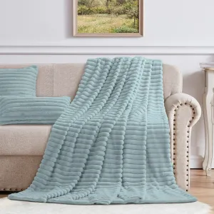 Cotton Co Milan Faux fux Throw 120 x 180cm Duck Egg