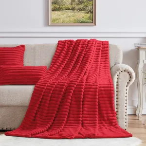 Cotton Co Milan Faux fux Throw 120 x 180cm Red