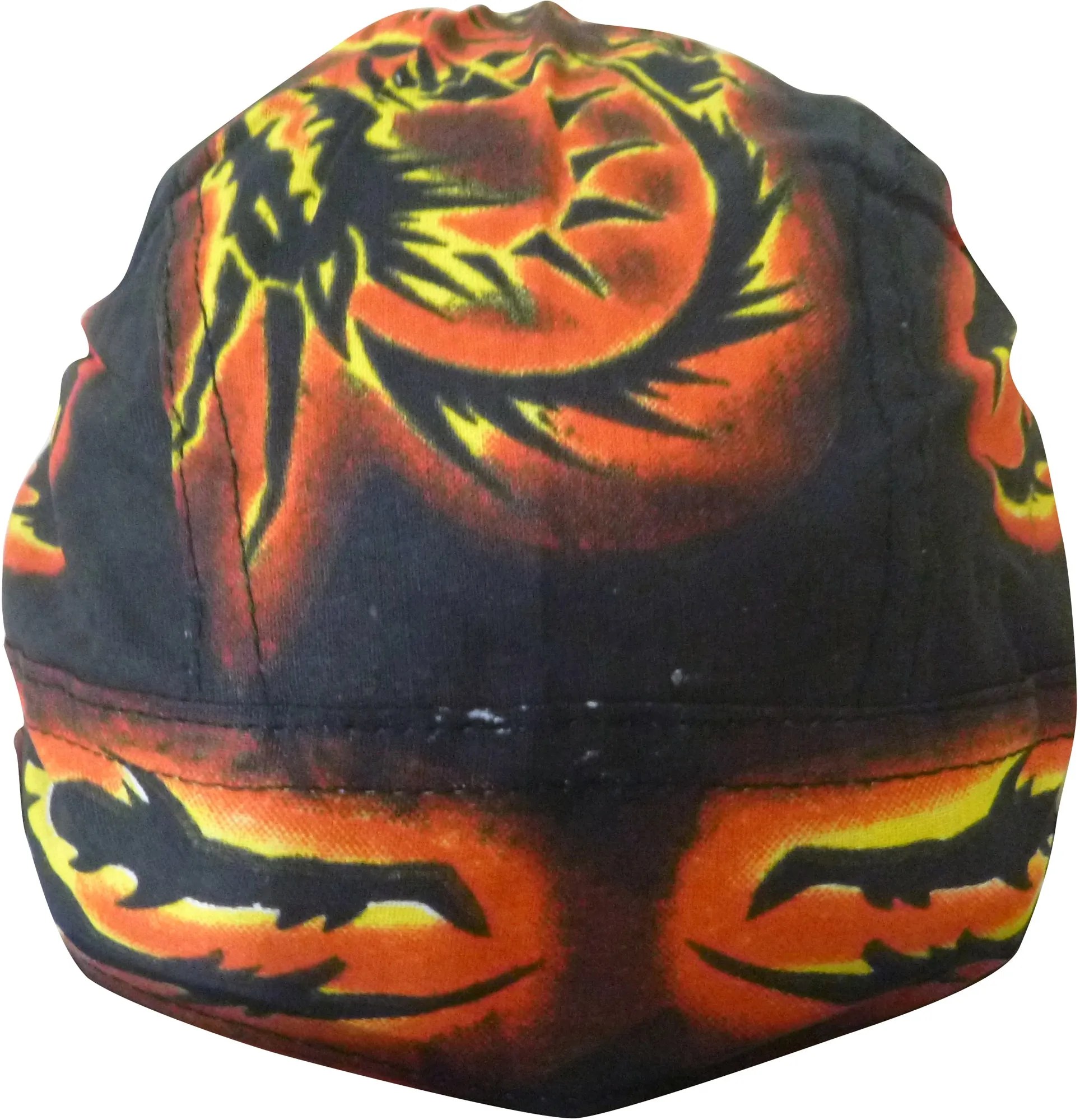 Dragon Dorag with Flames Black Doo Rag Headwrap Cotton Durag Skull Cap