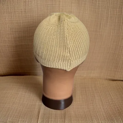 Elastic Knitted Solid Khaki Kufi