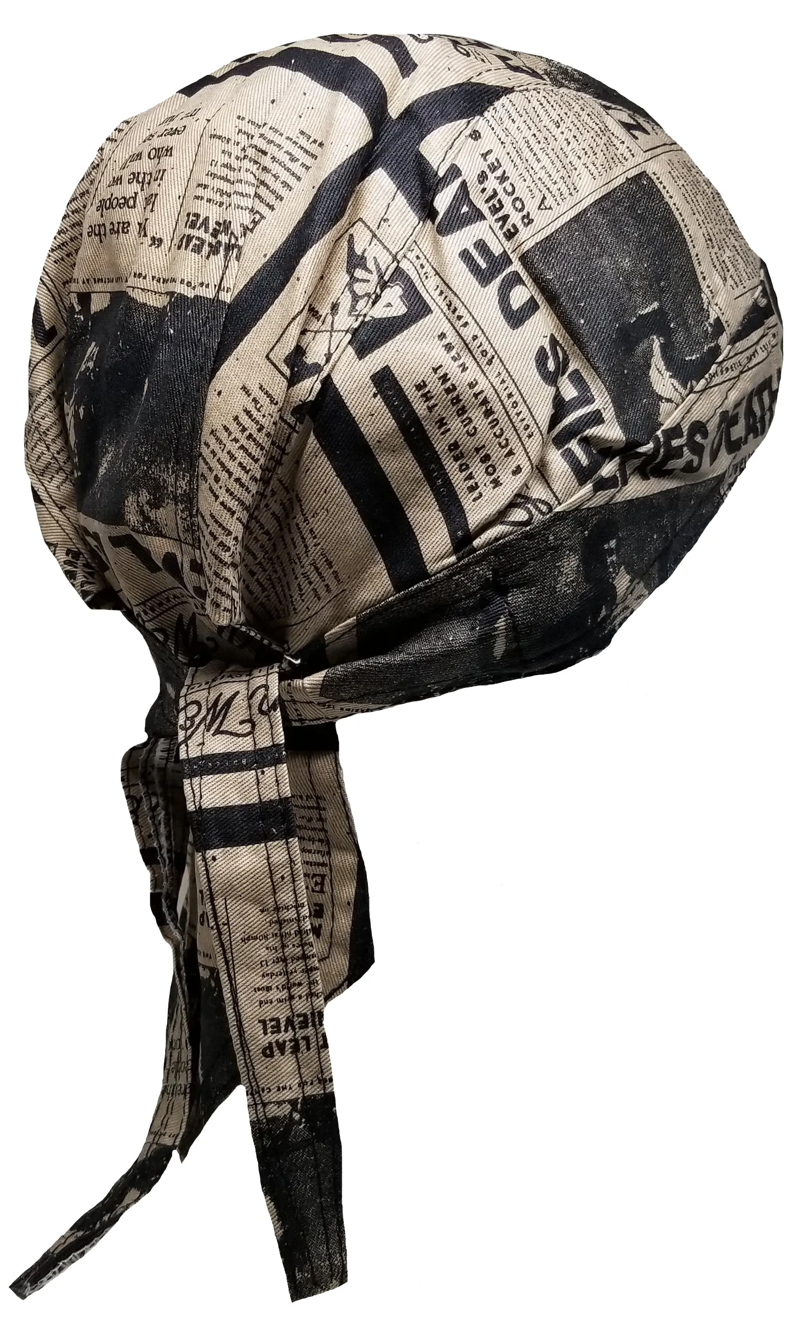 Evel Knievel Skull Cap | Last Jump Tribute Biker Head Wrap | Newspaper Headline Doo Rag