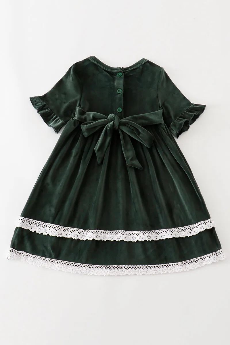 Forest Velvet Lace Dress