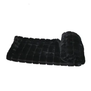 Fur Throw 'Mink Patchwork Black'
