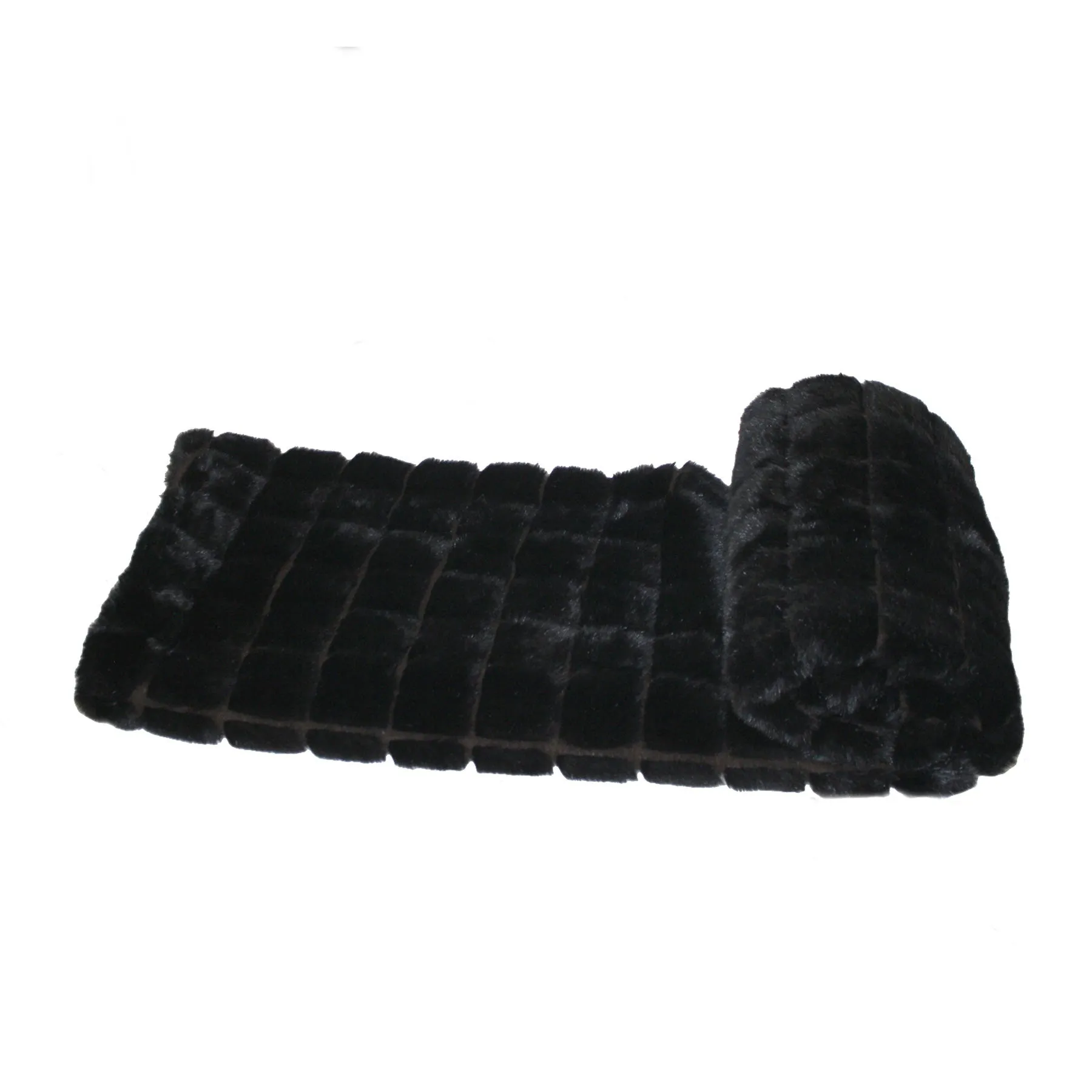 Fur Throw 'Mink Patchwork Black'