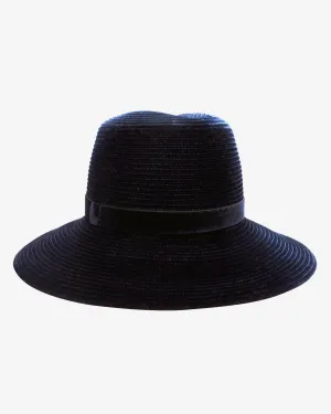 Gigi Burris | Constance Ribbed Velvet Hat in Navy - FINAL SALE