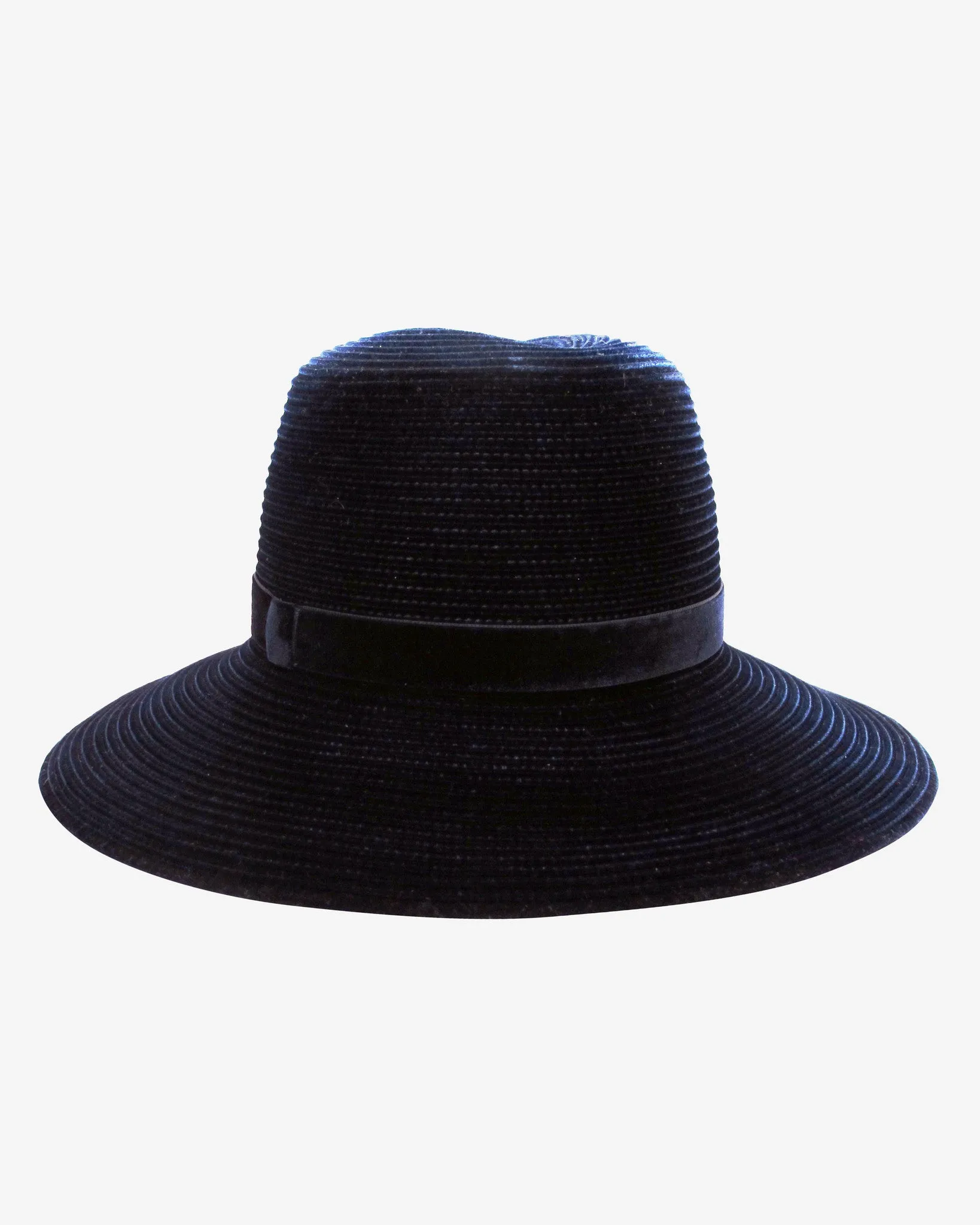 Gigi Burris | Constance Ribbed Velvet Hat in Navy - FINAL SALE