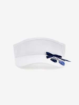 Girls Baseball Visor in White
