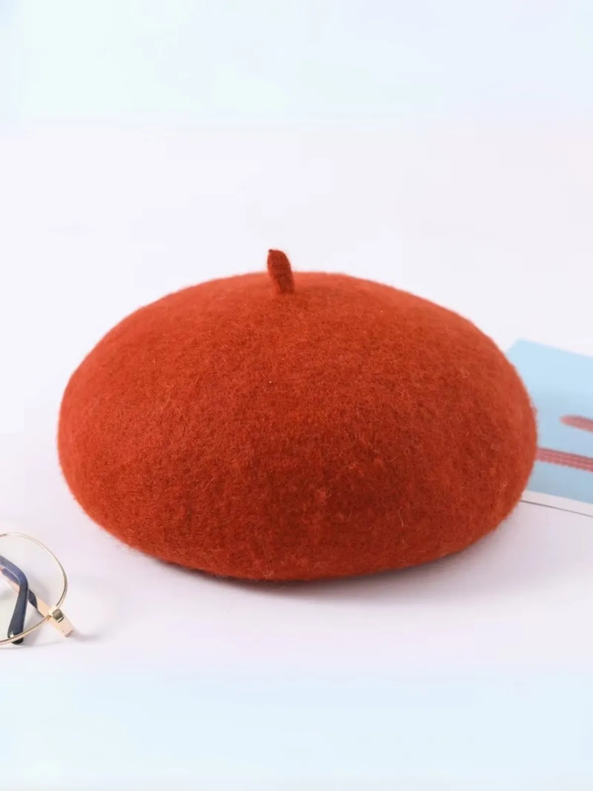 Girls Wool Basic Beret Red