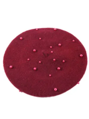 Girls Wool Pearl Beret