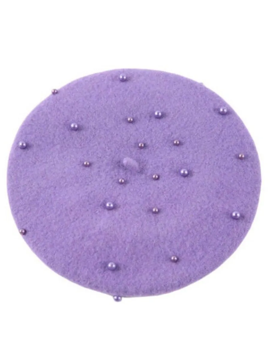 Girls Wool Pearl Beret