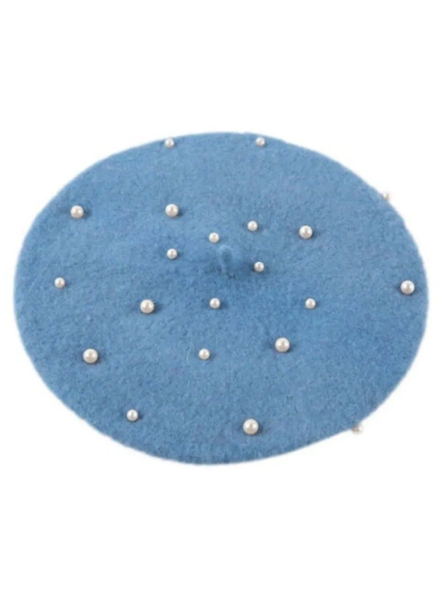 Girls Wool Pearl Beret