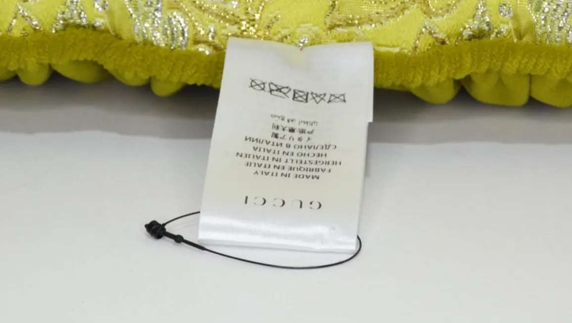 Gucci Embroidered Velvet Yellow Pillow Cushion