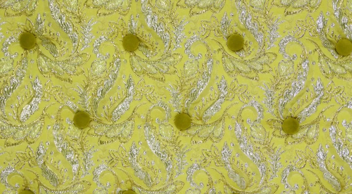 Gucci Embroidered Velvet Yellow Pillow Cushion