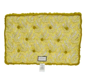 Gucci Embroidered Velvet Yellow Pillow Cushion