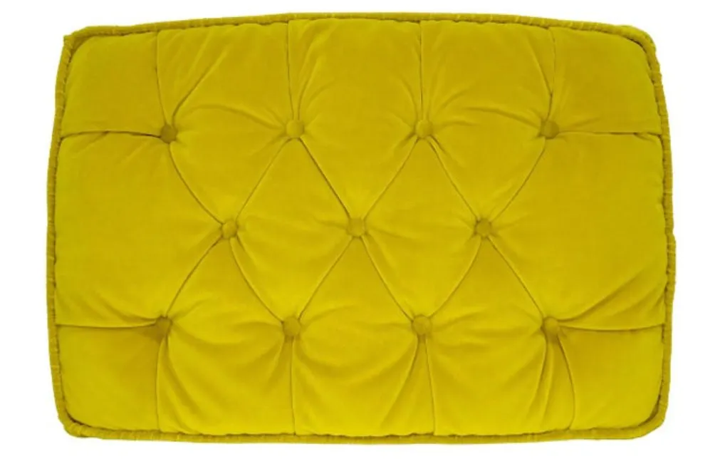 Gucci Embroidered Velvet Yellow Pillow Cushion