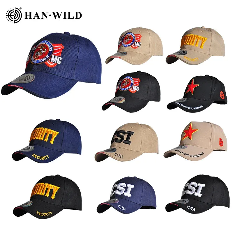 HAN WILD Embroidery Visors Hat Unisex Baseball Caps Hiking Cap Hip Hop Snapback Caps Outdoor Golf Hats Gorra Hombre Gorras