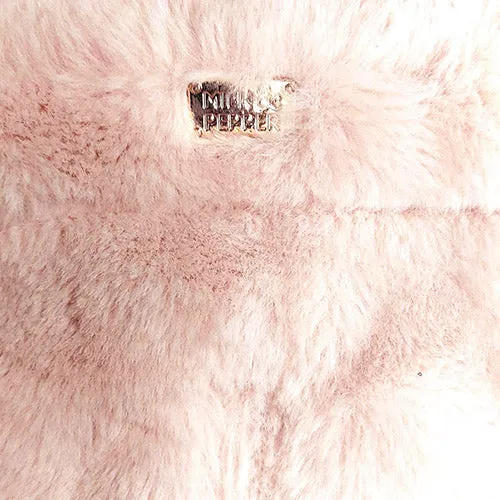 Hooded Teddy Faux Fur Dog Jacket in Rose