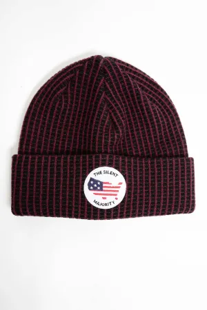 I.S.M. 'Silent Majority' Burgundy Cashmere Beanie