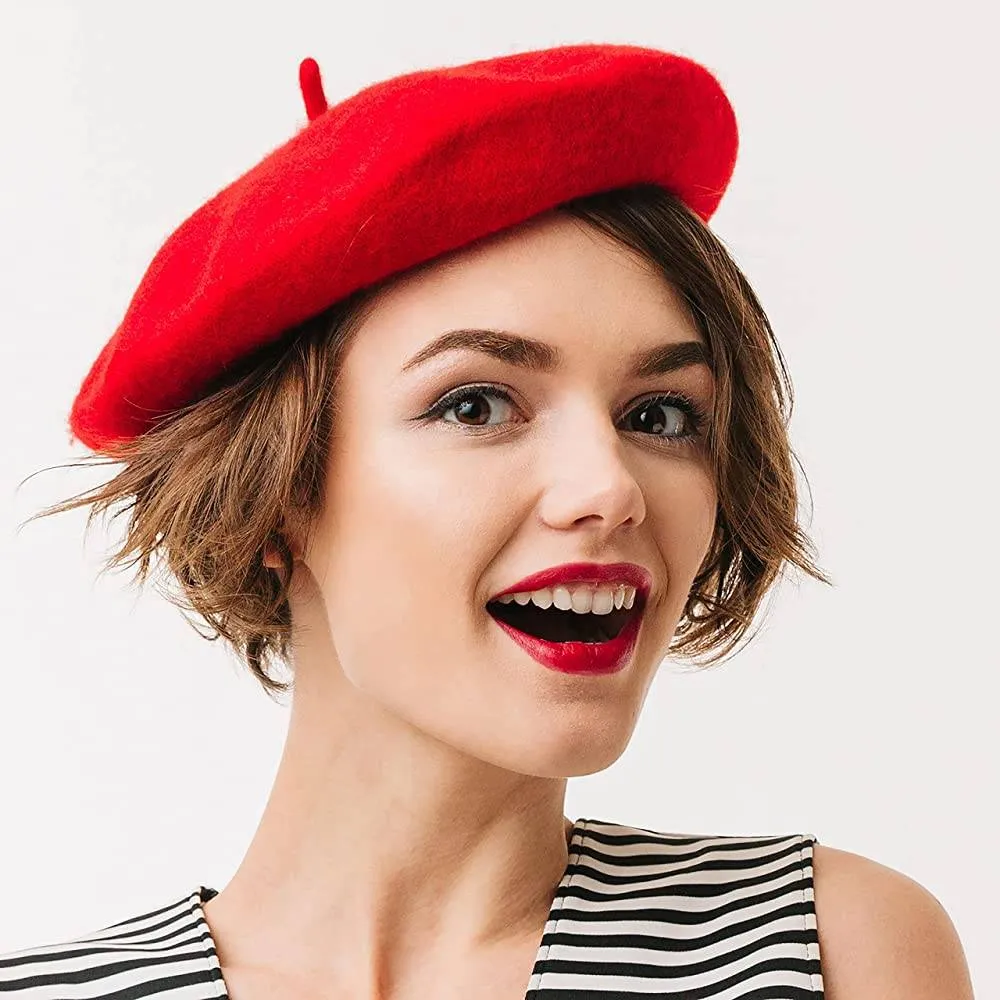 Kangaroo Wool Beret Hat - French Hat- Size One Size | Multiple Colors