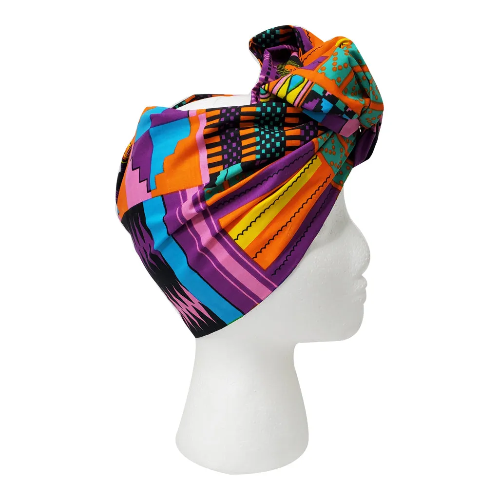 Kente Pink Open Crown Headwrap