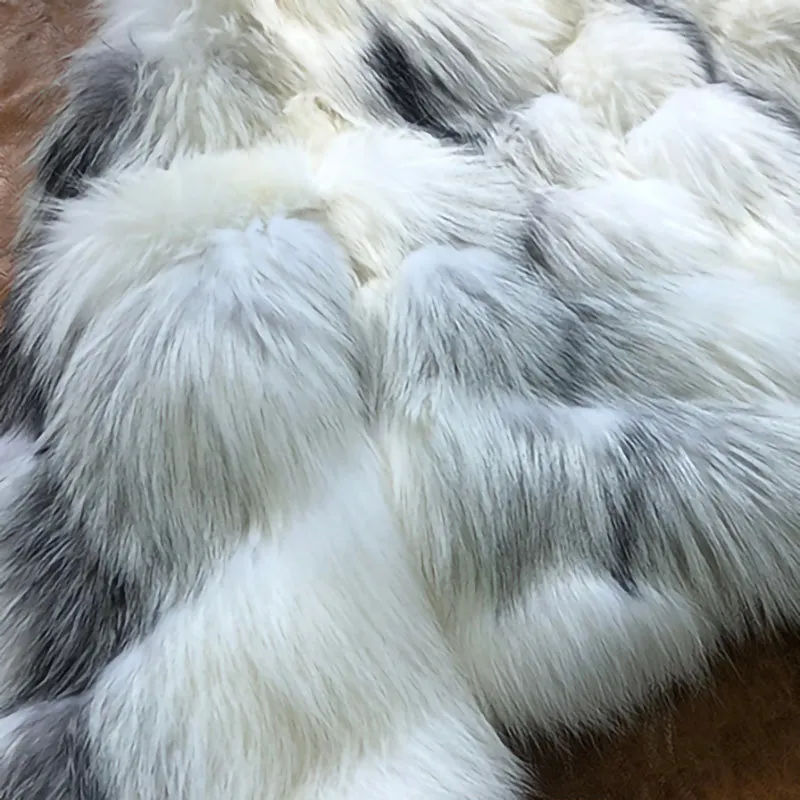 Lady Luxury Fox Fur Coat 2022 New Long Sleeve Fluffy Short Style Overcoat Winter Warm 4904