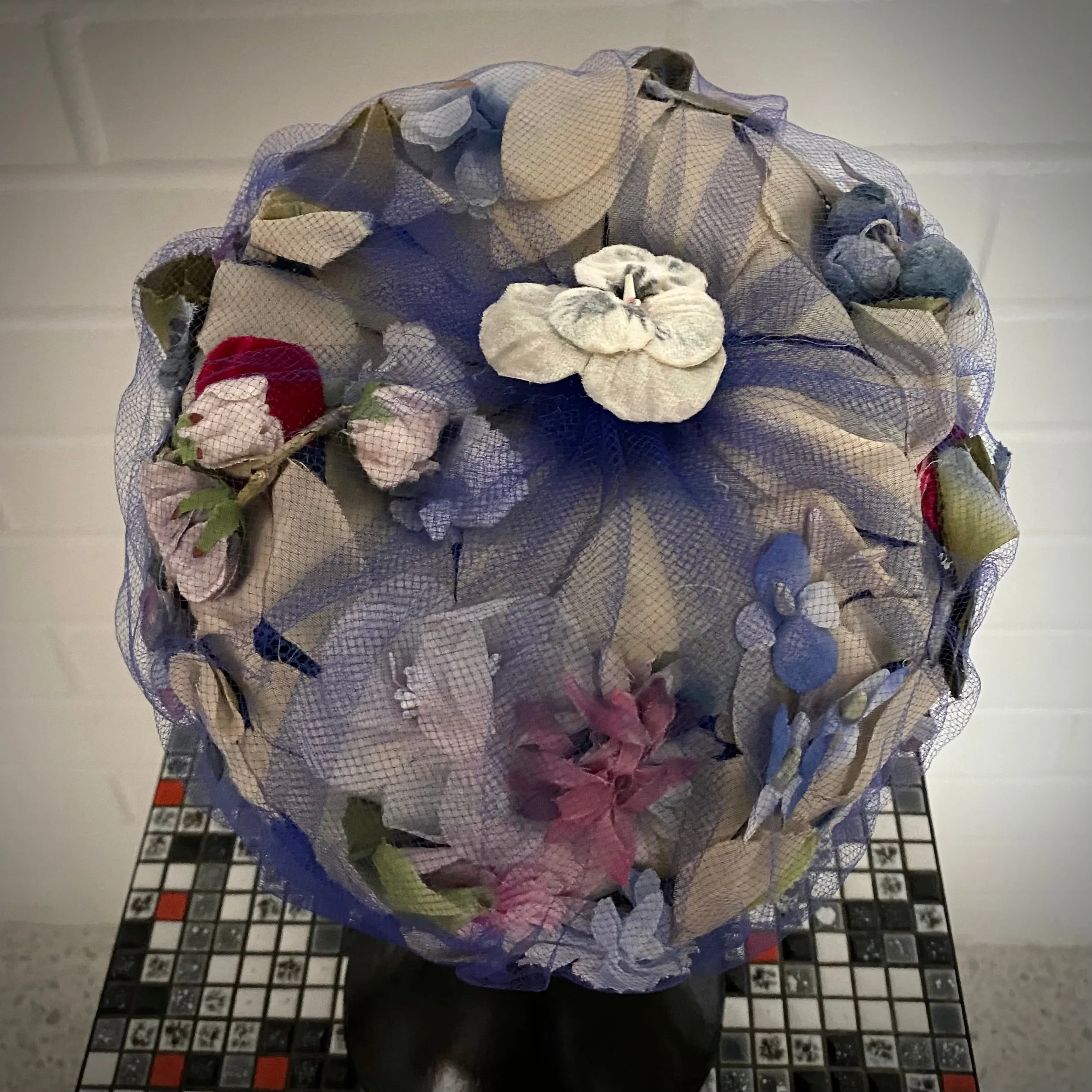 Late 50s/ Early 60s Flowered Pillbox Hat