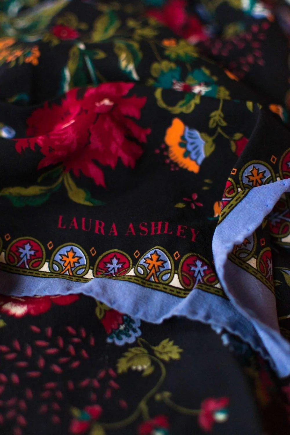 Laura Ashley Colorful Floral Silk Scarf