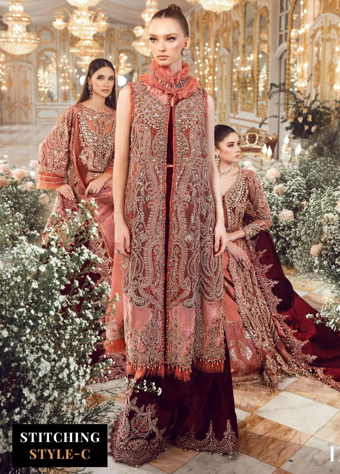 Maria B Mbroidered Collection '23 | Orange BD-2701