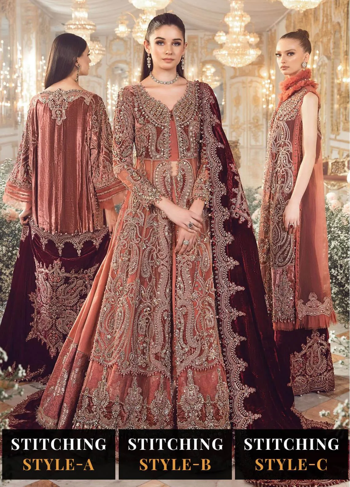 Maria B Mbroidered Collection '23 | Orange BD-2701