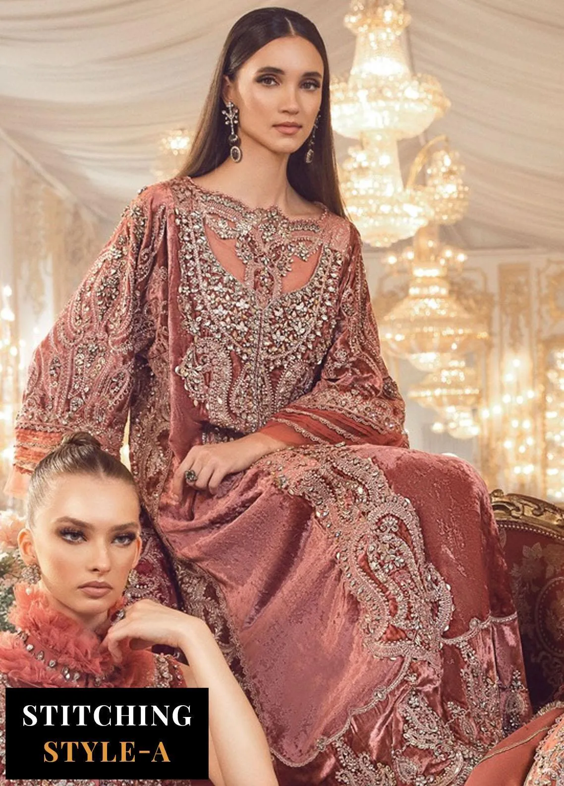 Maria B Mbroidered Collection '23 | Orange BD-2701