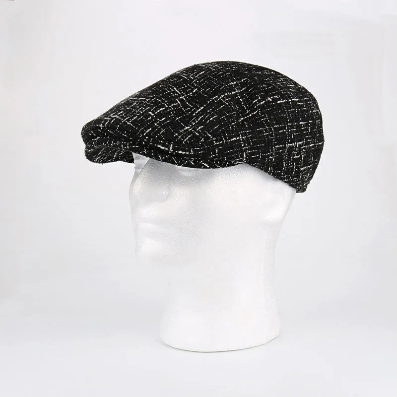Men's Cotton Winter Beret Hat - Black,Navy,Grey