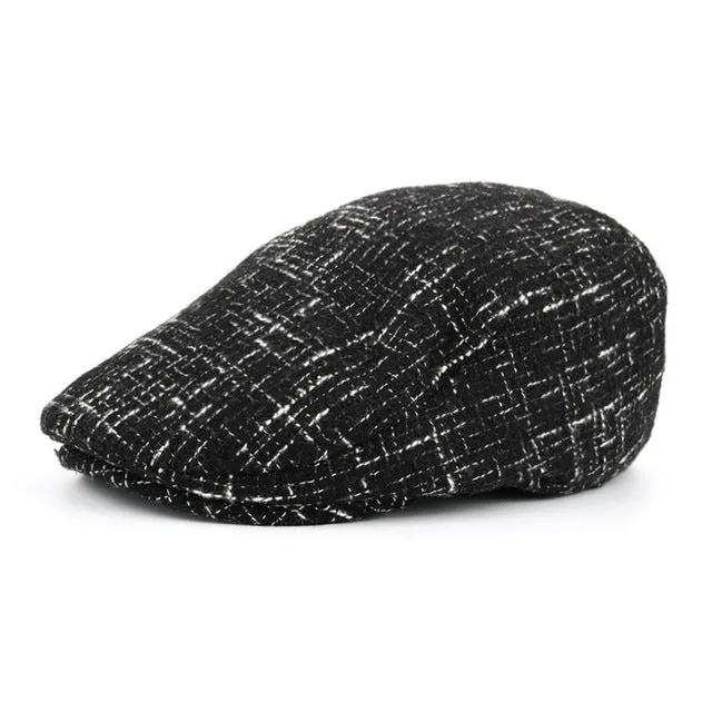 Men's Cotton Winter Beret Hat - Black,Navy,Grey