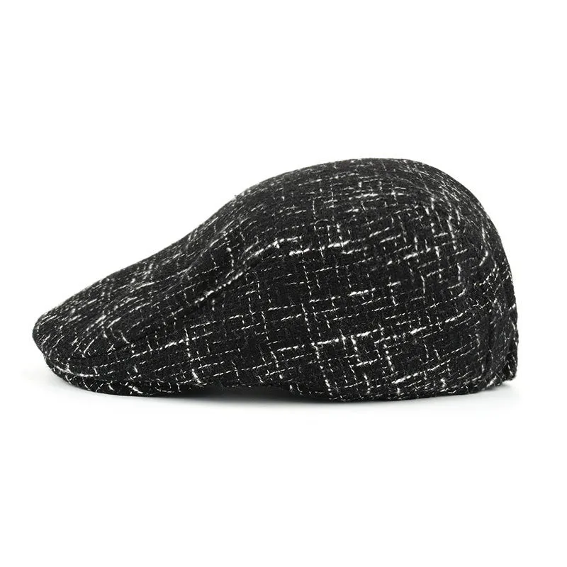 Men's Cotton Winter Beret Hat - Black,Navy,Grey